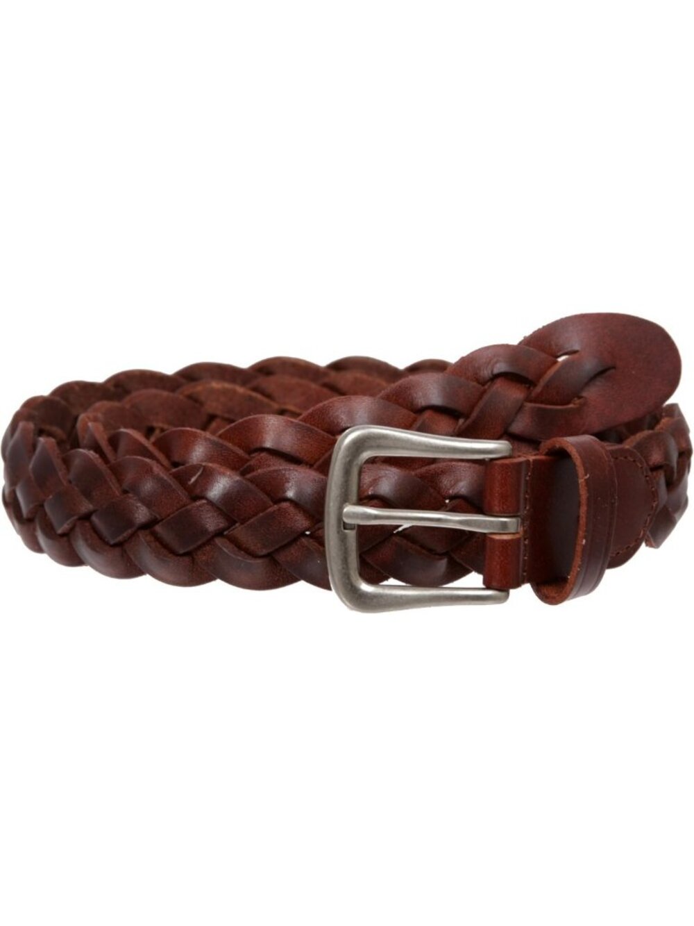 Stylish Women's Braided Woven Skinny Leather Belt - 1 1/8" Narrow Design